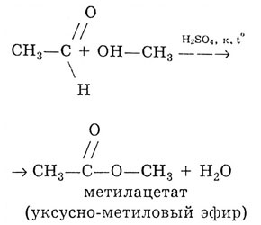 Этаналь метилацетат. Метилацетат из уксусной кислоты. Получение метилацетата из метанола.